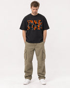 Mockup Boxy Heavyweight Tee Black male full-body 08