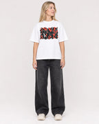 Mockup Boxy Heavyweight Tee White female full-body 08