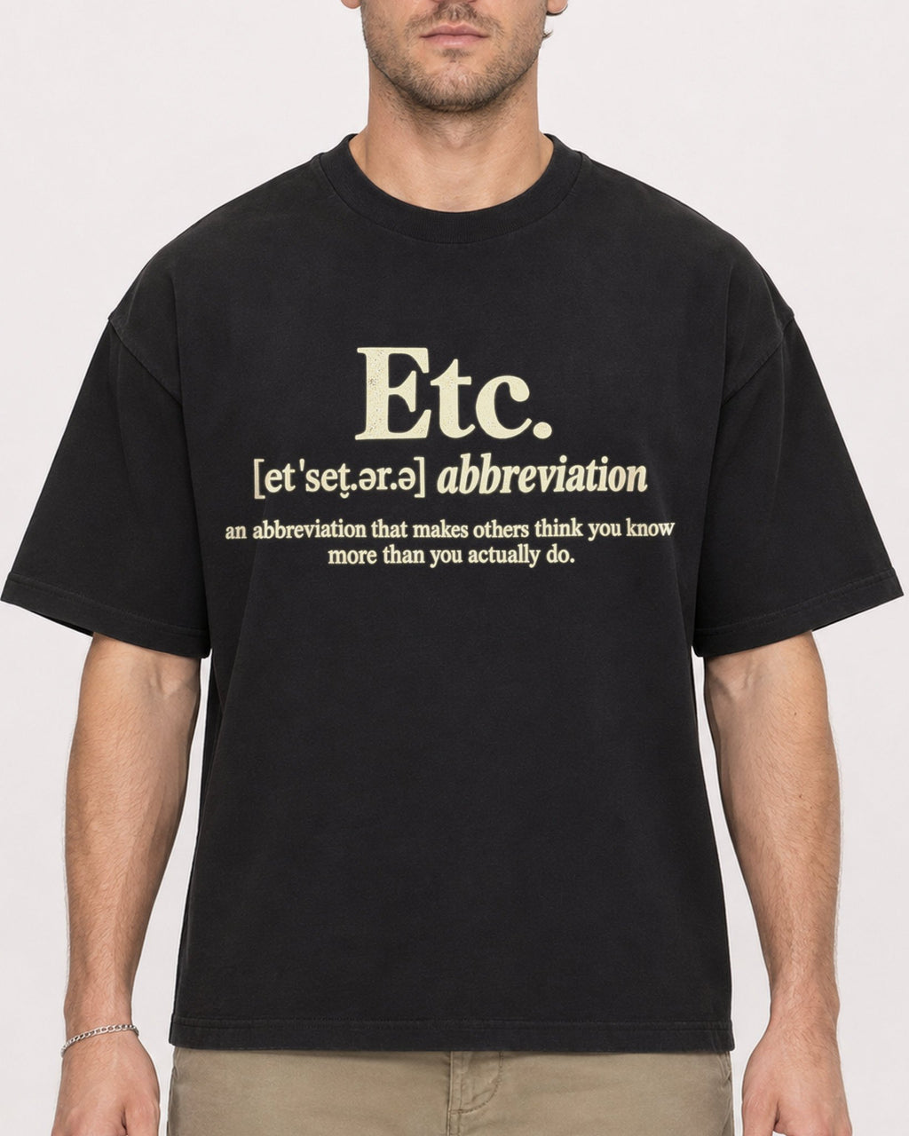 Mockup Boxy Heavyweight Tee Black male close-up 08