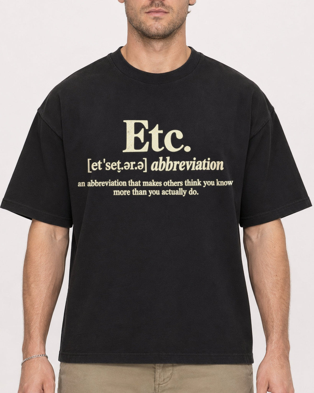 Mockup Boxy Heavyweight Tee Black male close-up 08
