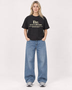 Mockup Boxy Heavyweight Tee Black female full-body 08