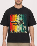 Mockup Boxy Heavyweight Tee Black male close-up 08