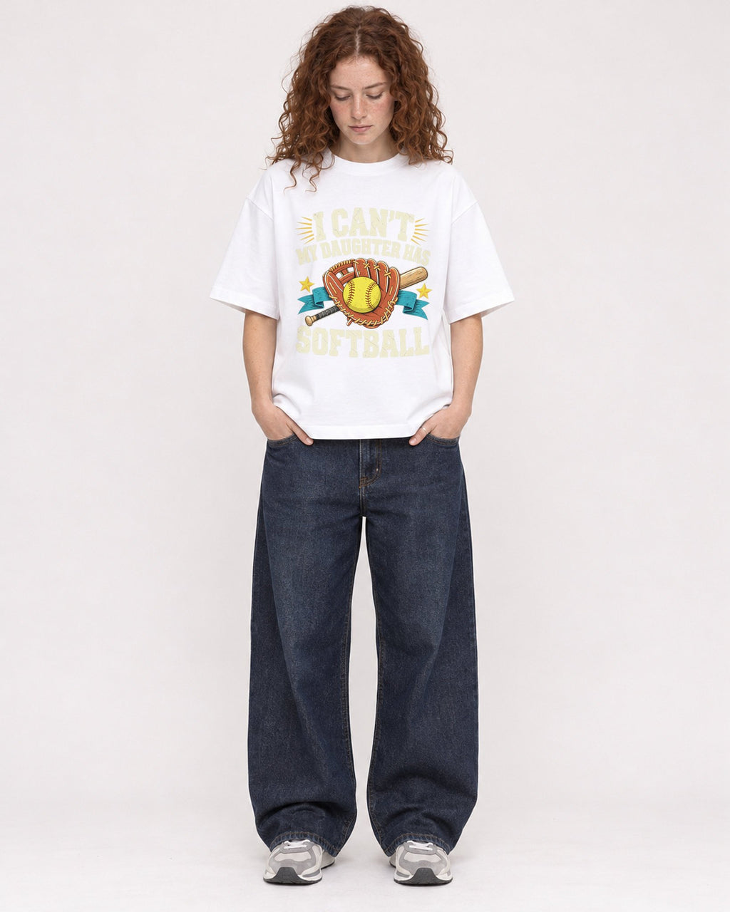 Mockup Boxy Heavyweight Tee White female full-body 09