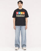 Mockup Boxy Heavyweight Tee Black male full-body 13