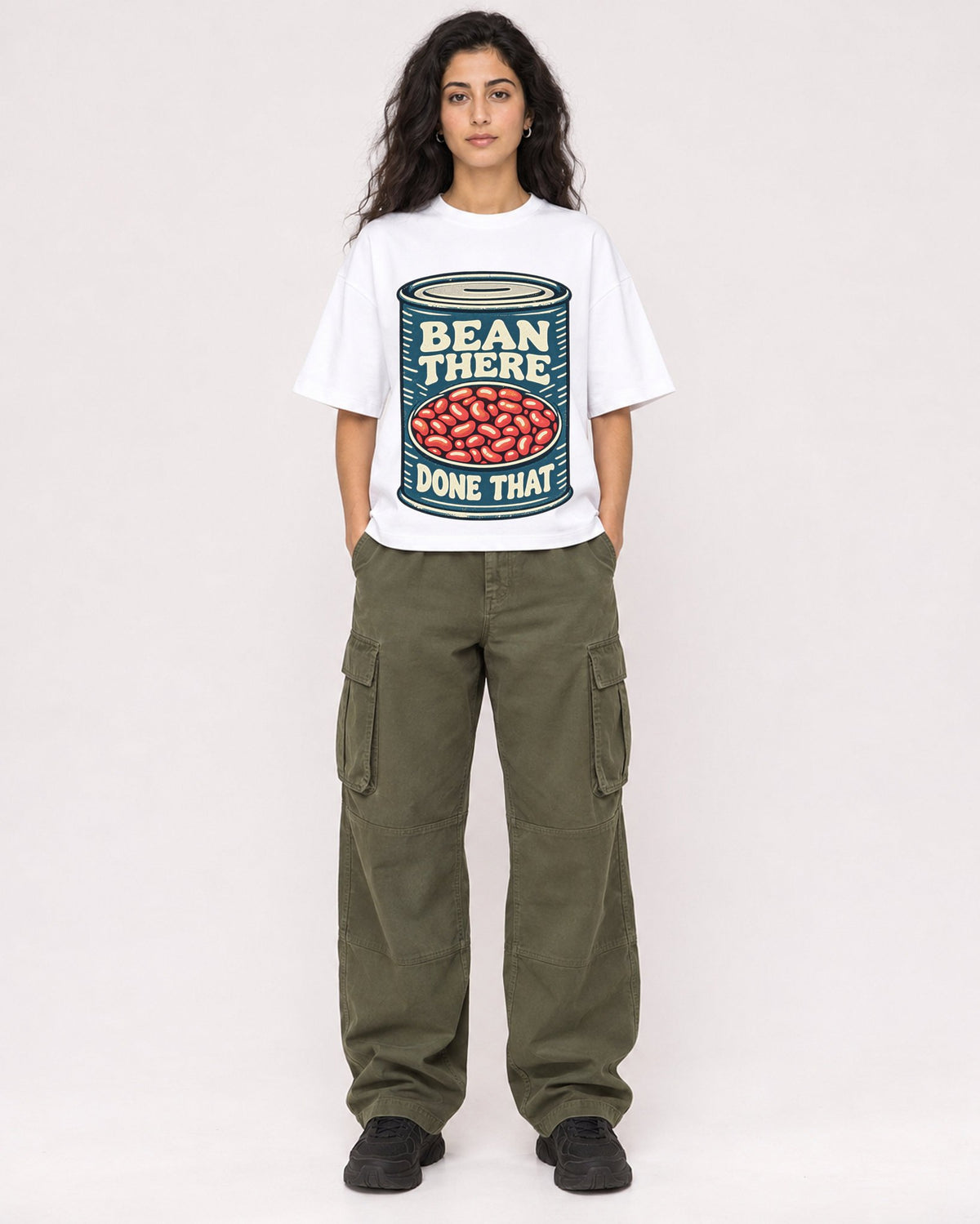 Mockup Boxy Heavyweight Tee White female full-body 07