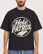 Mockup Boxy Heavyweight Tee Black male close-up 07