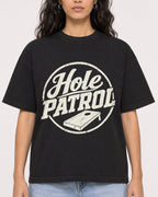 Mockup Boxy Heavyweight Tee Black female close-up 07
