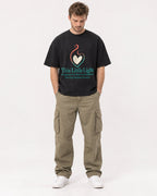 Mockup Boxy Heavyweight Tee Black male full-body 08
