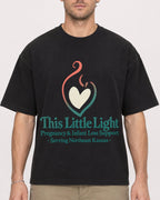 Mockup Boxy Heavyweight Tee Black male close-up 08