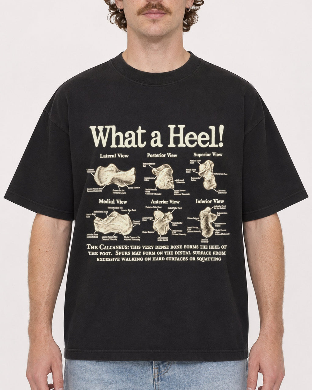 Mockup Boxy Heavyweight Tee Black male close-up 09