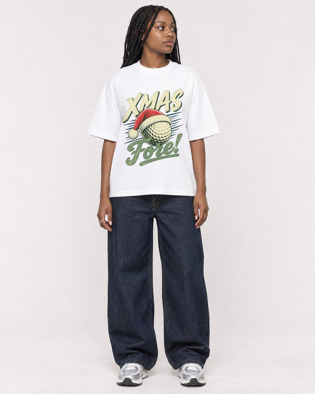 Mockup Boxy Heavyweight Tee White female full-body 04