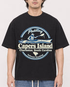 Mockup Boxy Heavyweight Tee Black male close-up 03