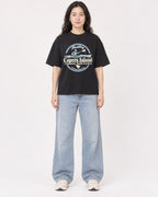 Mockup Boxy Heavyweight Tee Black female full-body 03