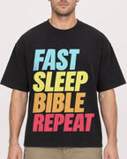 Mockup Boxy Heavyweight Tee Black male close-up 08
