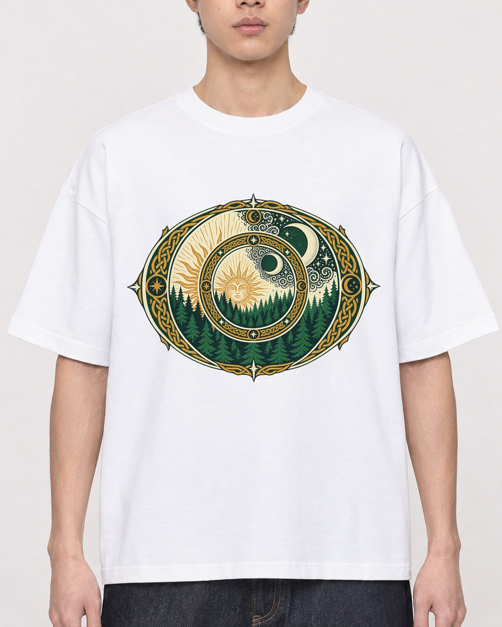 Mockup Boxy Heavyweight Tee White male close-up 01