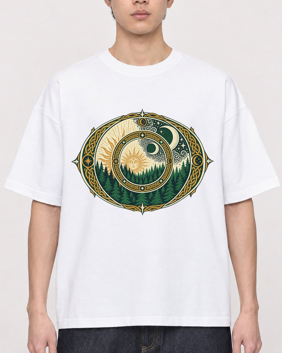 Mockup Boxy Heavyweight Tee White male close-up 01