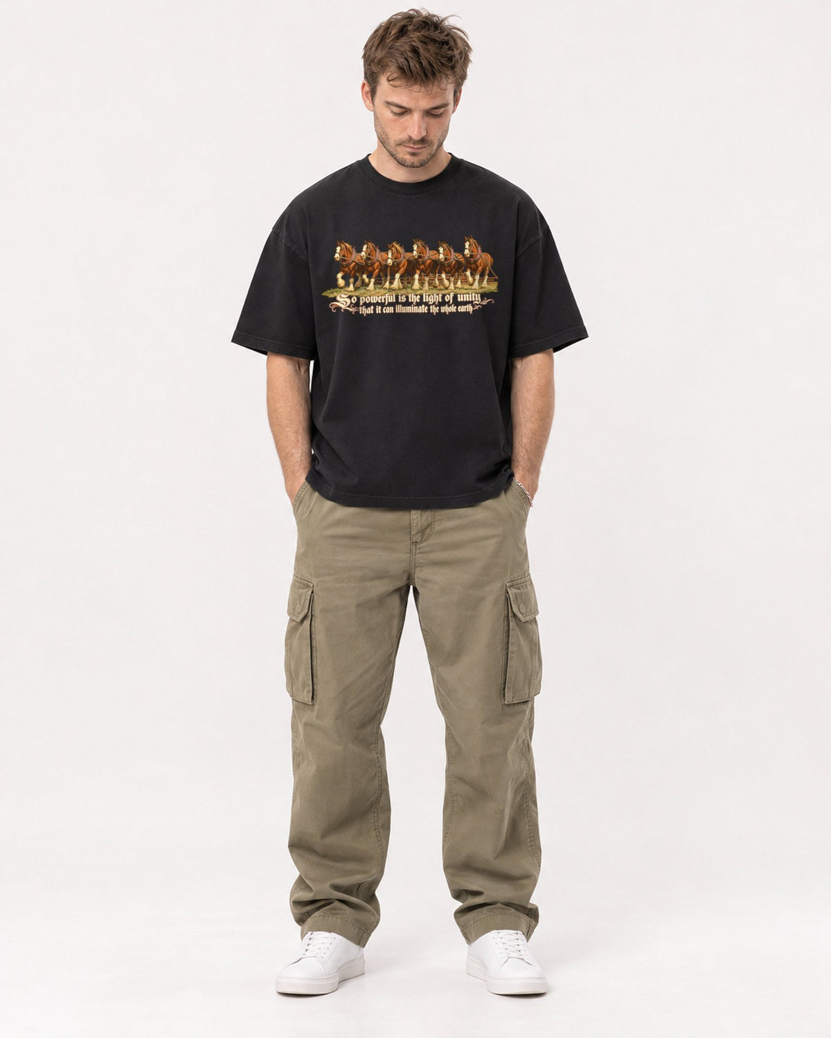 Mockup Boxy Heavyweight Tee Black male full-body 08