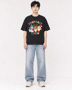 Mockup Boxy Heavyweight Tee Black male full-body 01