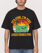 Mockup Boxy Heavyweight Tee Black male close-up 06