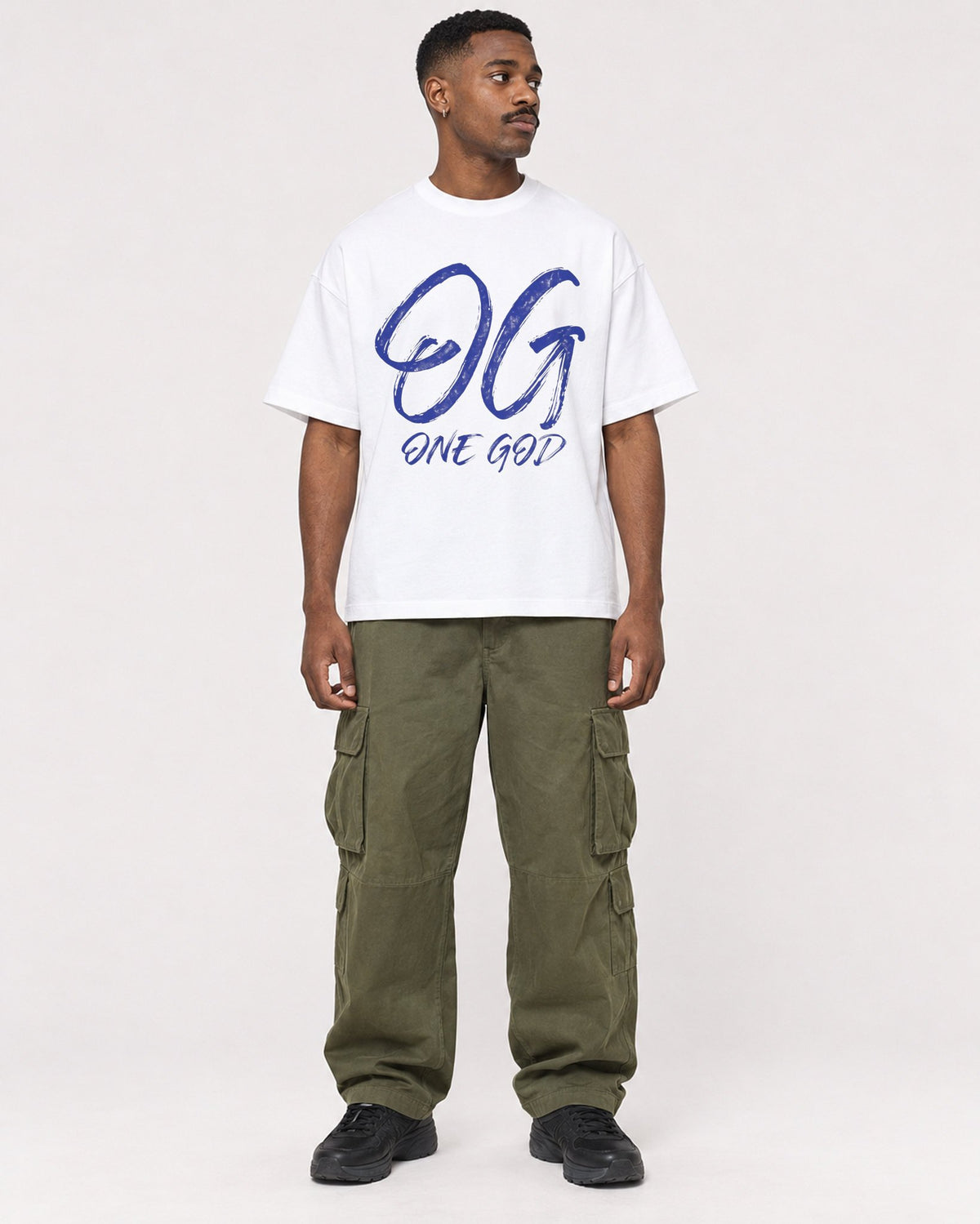 Mockup Boxy Heavyweight Tee White male full-body 14