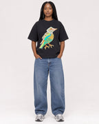 Mockup Boxy Heavyweight Tee Black female full-body 04