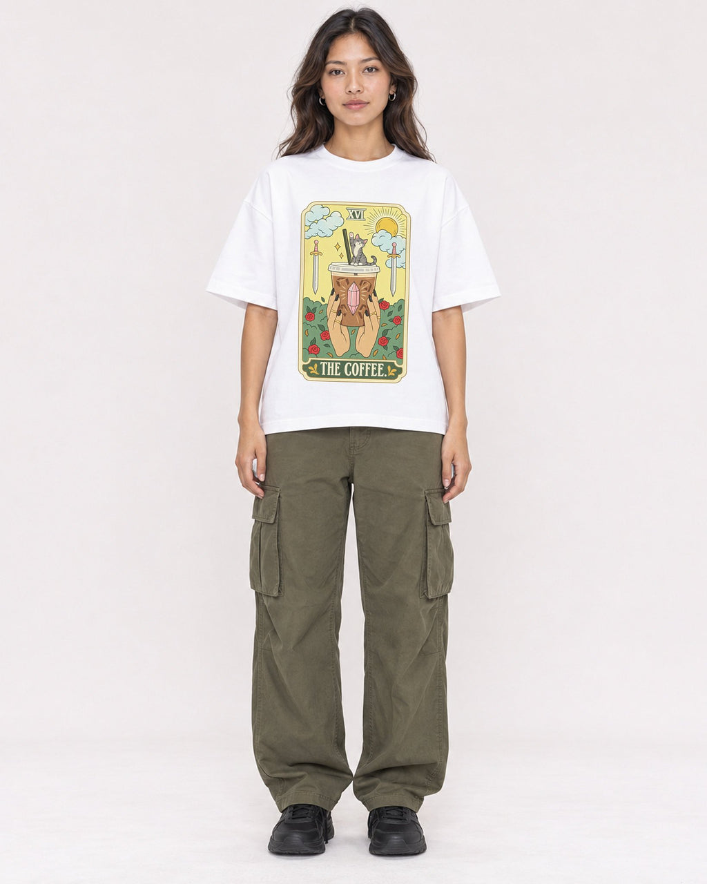 Mockup Boxy Heavyweight Tee White female full-body 02
