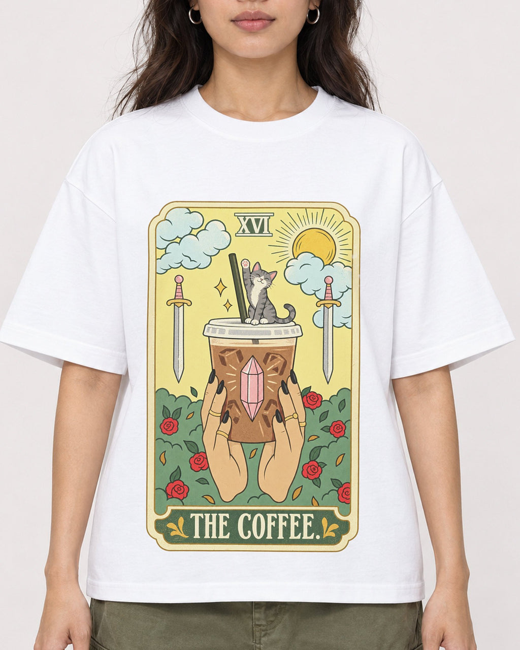 Mockup Boxy Heavyweight Tee White female close-up 02