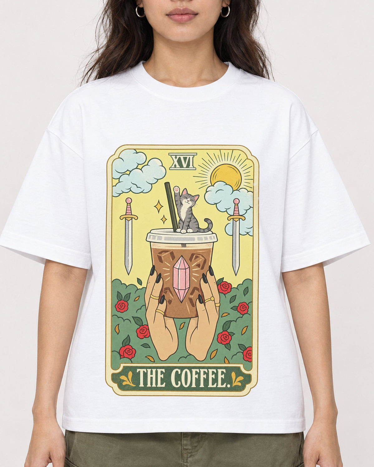 Mockup Boxy Heavyweight Tee White female close-up 02