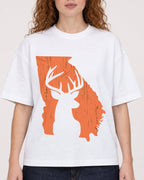 Mockup Boxy Heavyweight Tee White female close-up 09
