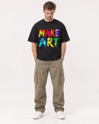 Mockup Boxy Heavyweight Tee Black male full-body 08