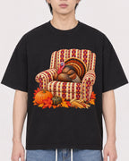 Mockup Boxy Heavyweight Tee Black male close-up 11
