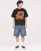 Mockup Boxy Heavyweight Tee Black male full-body 11