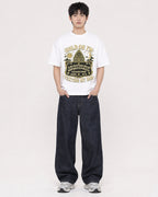 Mockup Boxy Heavyweight Tee White male full-body 01