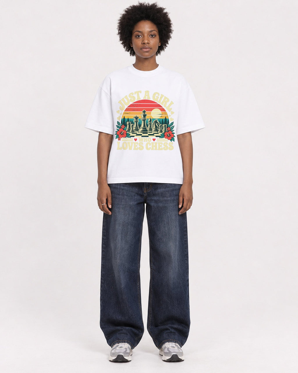 Mockup Boxy Heavyweight Tee White female full-body 14