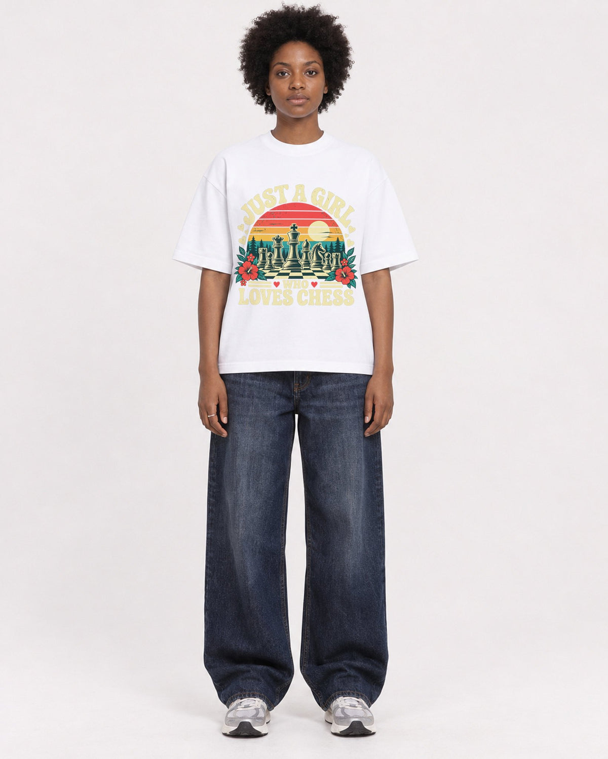Mockup Boxy Heavyweight Tee White female full-body 14