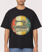 Mockup Boxy Heavyweight Tee Black male close-up 10
