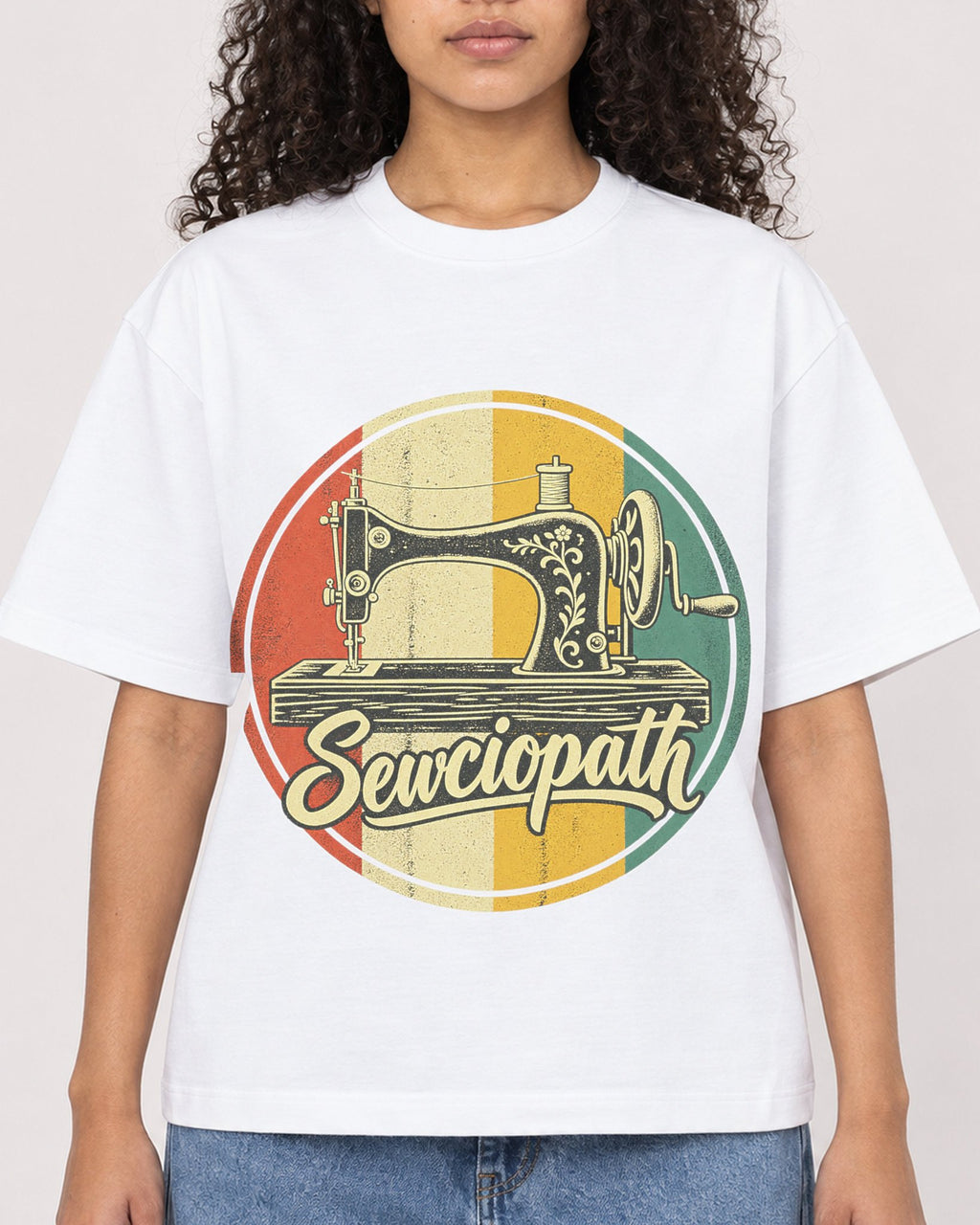 Mockup Boxy Heavyweight Tee White female close-up 10