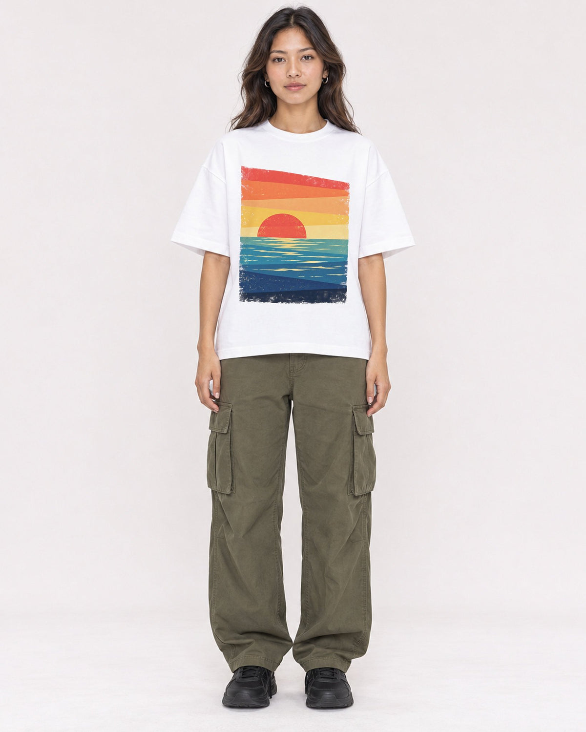 Mockup Boxy Heavyweight Tee White female full-body 02