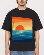 Mockup Boxy Heavyweight Tee Black male close-up 02