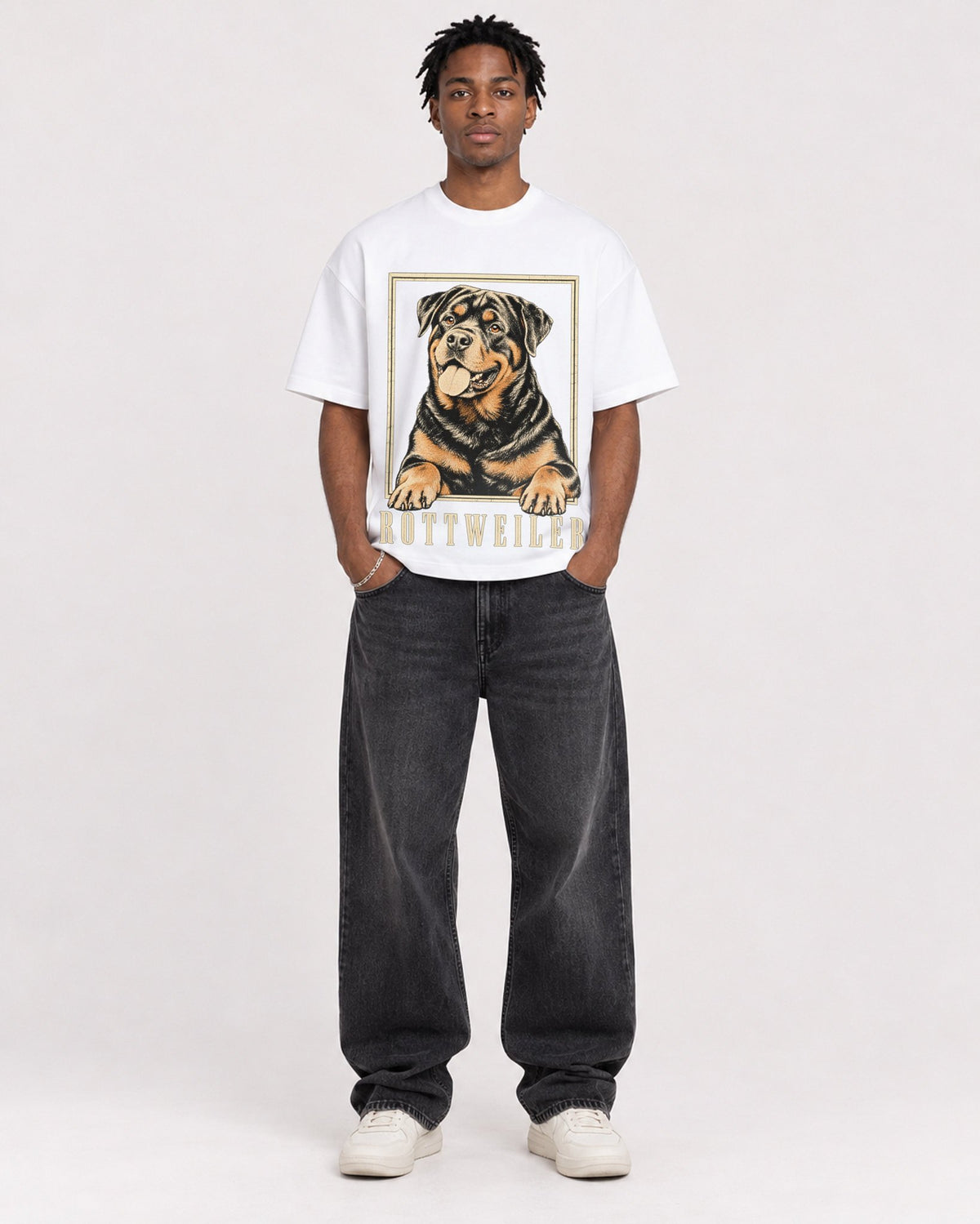 Mockup Boxy Heavyweight Tee White male full-body 05