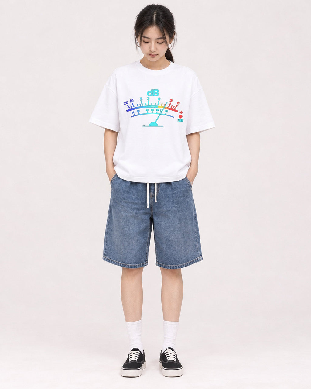 Mockup Boxy Heavyweight Tee White female full-body 21