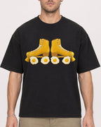 Mockup Boxy Heavyweight Tee Black male close-up 08