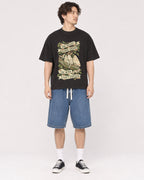 Mockup Boxy Heavyweight Tee Black male full-body 03