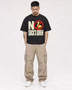 Mockup Boxy Heavyweight Tee Black male full-body 12