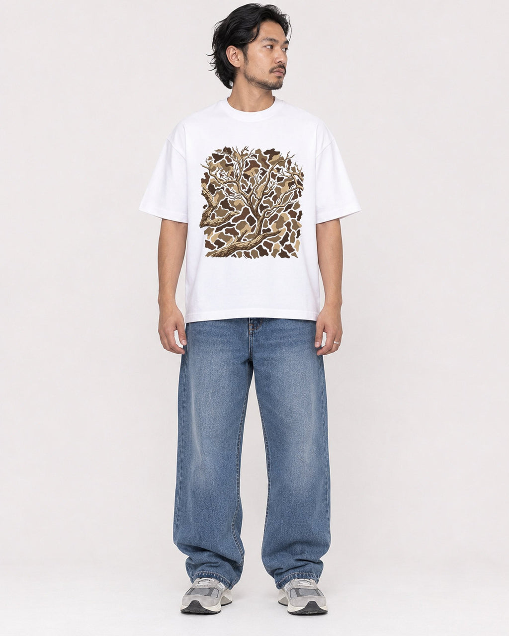 Mockup Boxy Heavyweight Tee White male full-body 22