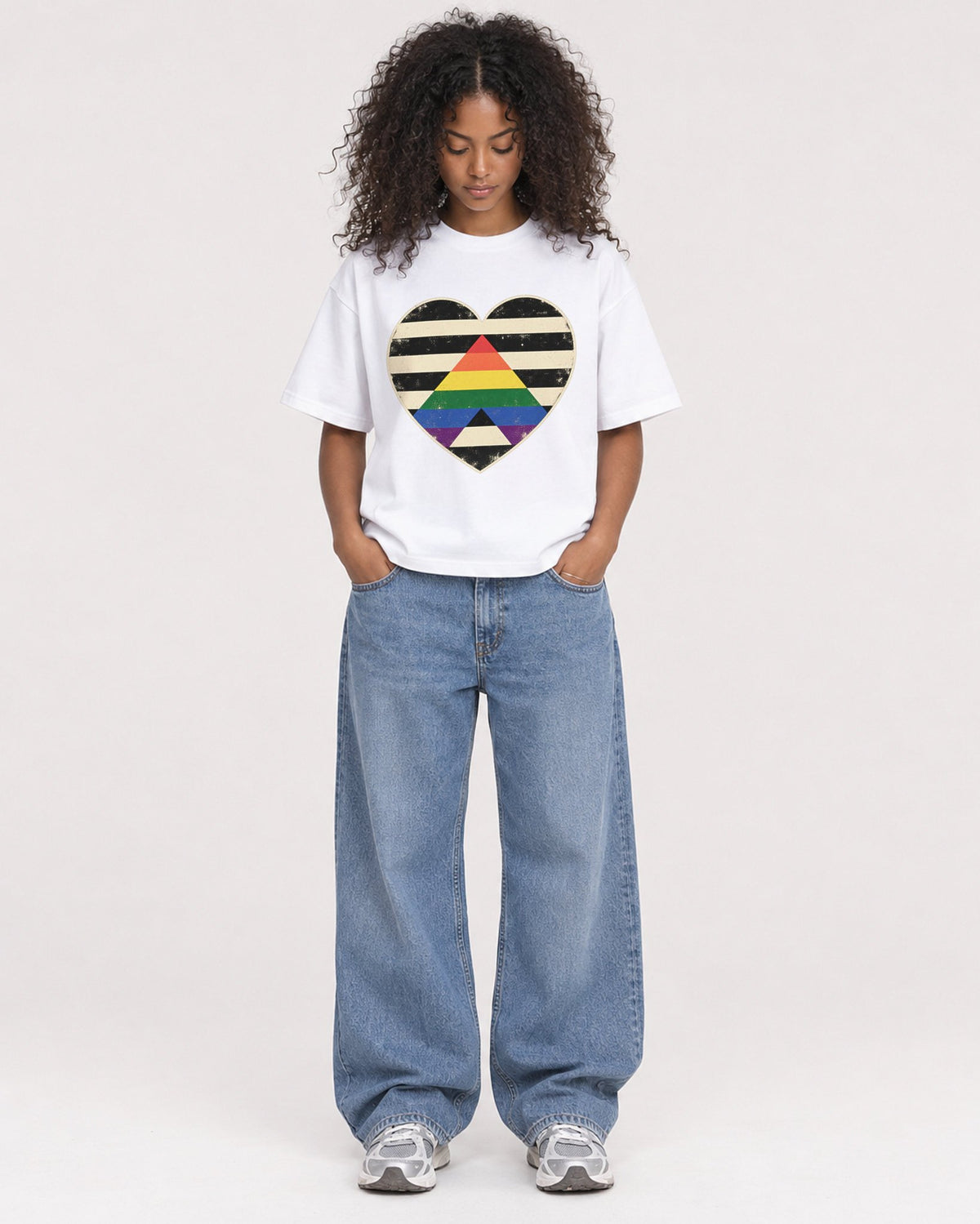 Mockup Boxy Heavyweight Tee White female full-body 05