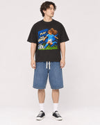 Mockup Boxy Heavyweight Tee Black male full-body 03