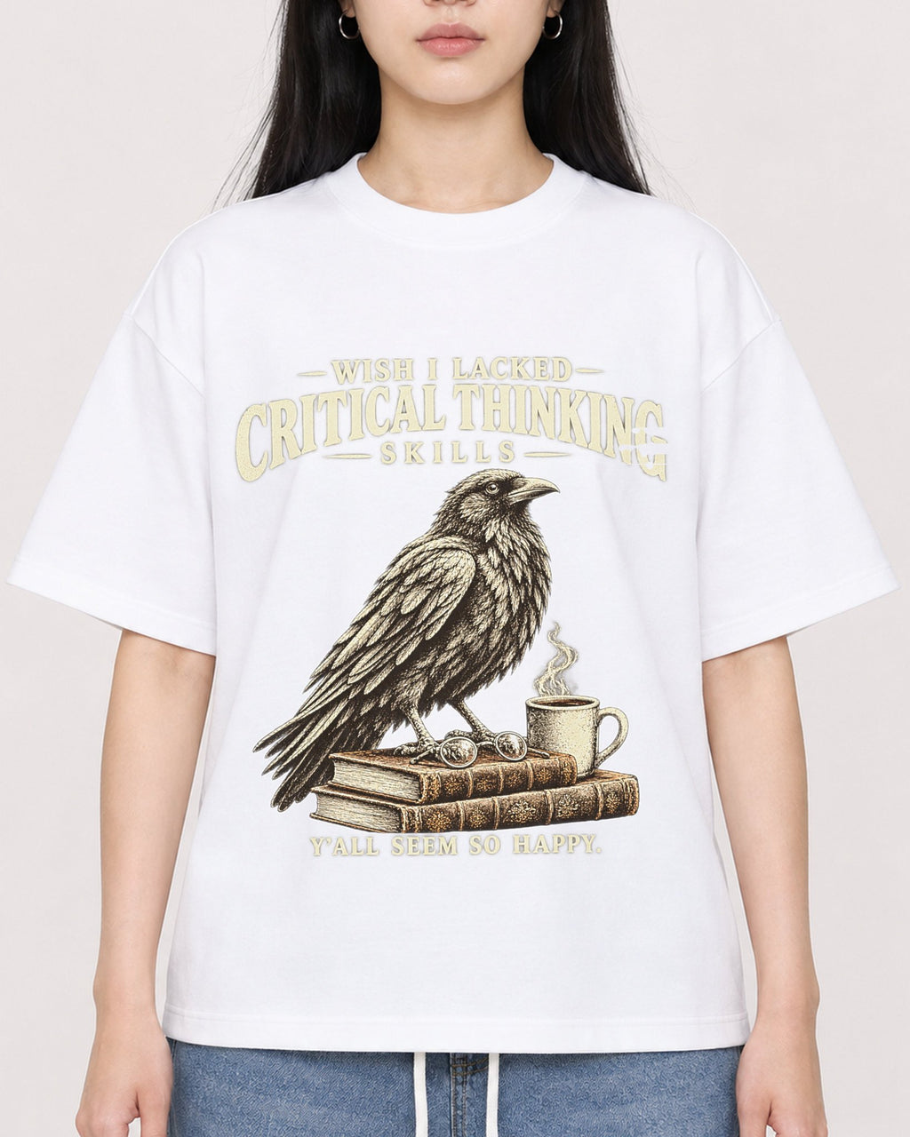 Mockup Boxy Heavyweight Tee White female close-up 01