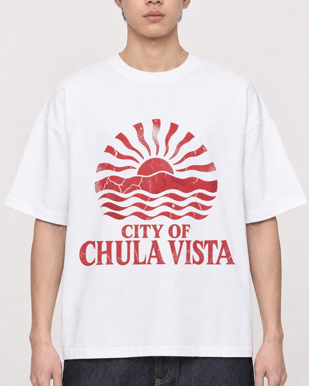 Mockup Boxy Heavyweight Tee White male close-up 01
