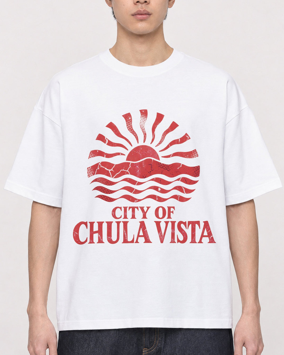 Mockup Boxy Heavyweight Tee White male close-up 01